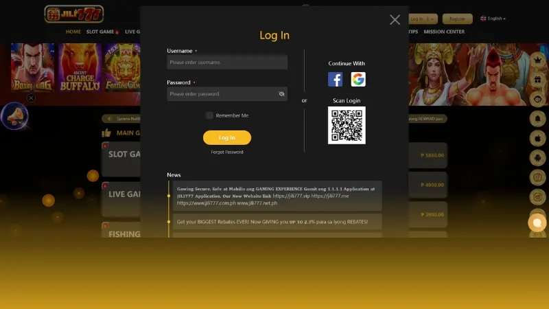 JILI777 Login Form